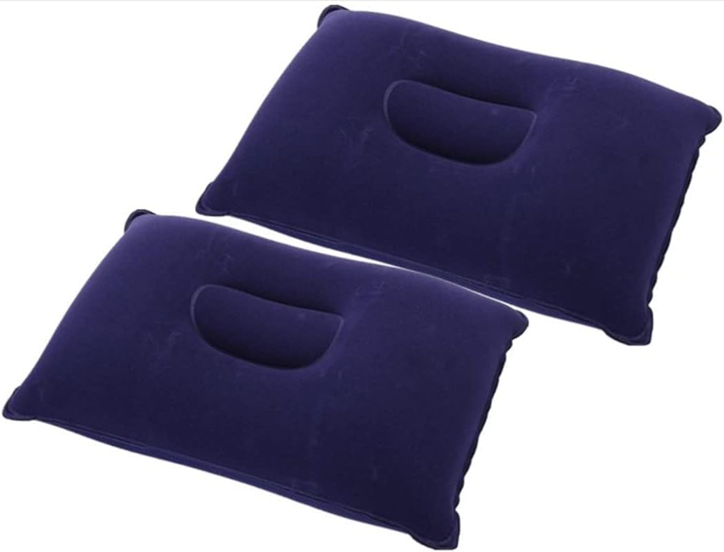 4152hPnT6QL._AC_SL1039_.jpg 2 Pack Inflatable Pillow Blue Ultralight Pillow Camping Travel Pillow Small Squared Flocked Fabric Air Pillow for Camping and Hiking - Image 1