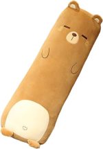 Long Plush Cute Body Pillows 27" Cuddle Stuffed Animal Shaped Bed Body Pillows Soft Cotton Plushies Doll Toy Gifts for Boys Girls Kids Adults (Bear, 27 Inch)
