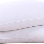 Goose Feathers and Down White Pillows with 100% Soft Cotton Cover, Bed Sleeping Hotel Collection Pillows Set of 2 Queen Size