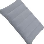 Ultralight Inflatable Camping Pillow Squared Flocked Fabric Air Pillow for Beach Hiking,Camping,Traveling,Napping,Desk Rest,Neck Lumbar Support Grey