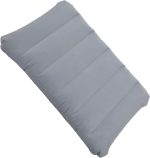 Ultralight Inflatable Camping Pillow Squared Flocked Fabric Air Pillow for Beach Hiking,Camping,Traveling,Napping,Desk Rest,Neck Lumbar Support Grey