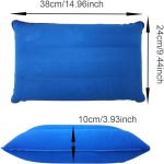 Inflatable Pillow for Camping Travel Pillow Flocked Fabric Air Pillow for Comfortable, Ergonomic Inflating Pillows for Neck & Lumbar Support While Camp Hiking Backpacking (Purple , Red, Royal Blue) - Image 2
