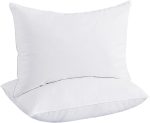 White  Feathers Down Pillows, Hotel Bed Pillows Standard/Queen Size Set of 2, Soft Pillows for Sleeping with 100% Cotton Cover