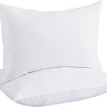White  Feathers Down Pillows, Hotel Bed Pillows Standard/Queen Size Set of 2, Soft Pillows for Sleeping with 100% Cotton Cover