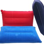 Inflatable Pillow for Camping Travel Pillow Flocked Fabric Air Pillow for Comfortable, Ergonomic Inflating Pillows for Neck & Lumbar Support While Camp Hiking Backpacking (Purple , Red, Royal Blue)