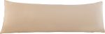 Beige Body Pillowcase, Long Pillow Case, Microfiber Body Pillow Cover, Pillow Case with Envelope Closure, Soft and Breathable Pillowcase (20x54 Inches, 1 Pack)