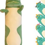 29.53'' Dinosaur Plush Pillow Toy Dinosaur Stuffed Animal Sleeping Pillow Cute Cartoon Soft Long Body Pillow Gift for Kids (Green)