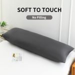 Dark Gray Body Pillowcase, Long Pillow Case, Microfiber Body Pillow Cover, Pillow Case with Envelope Closure, Soft and Breathable Pillowcase (20x54 Inches, 1 Pack) - Image 2