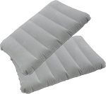 2 Pack Ultralight Inflatable Camping Pillow Squared Flocked Fabric Air Pillow for Hiking,Traveling,Napping,Desk Rest,Beach Neck Lumbar Support