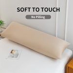 Beige Body Pillowcase, Long Pillow Case, Microfiber Body Pillow Cover, Pillow Case with Envelope Closure, Soft and Breathable Pillowcase (20x54 Inches, 1 Pack) - Image 2