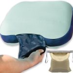 Beach Pillow, Inflatable Camping Pillow, Pool Pillow, Removable Pillowcase, Ultralight Neck and Waist Support, Suitable for Camping, Hiking, Backpacking (with Ice Pack)