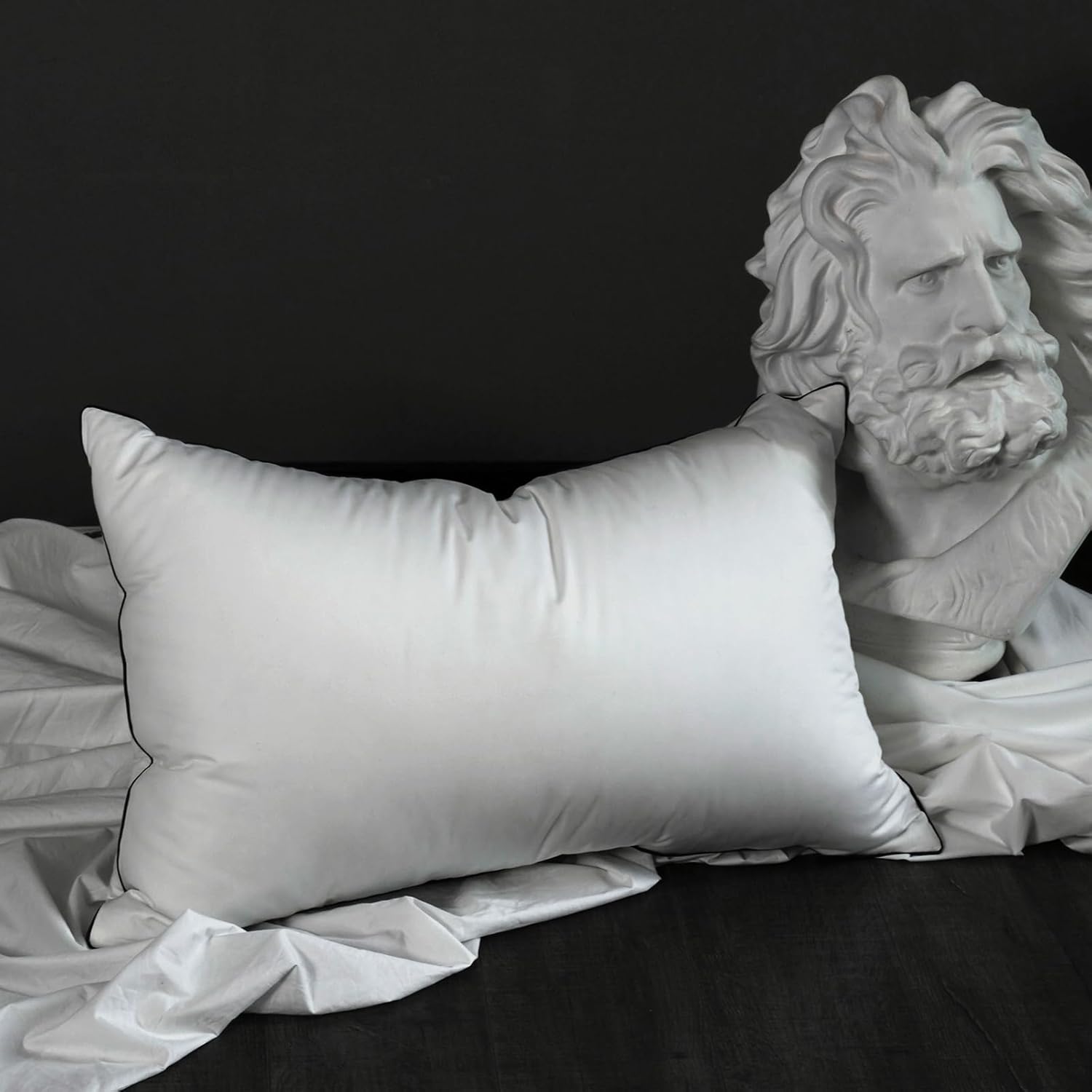 61Oqu5SakYL._AC_SL1500_.jpg Premium White Down Fiber Pillows Queen Size - High Fill Power Down Fiber Pillow - Hotel Bed Pillows for Back,Side,Stomach Sleepers (2 Pack,20" x 28") - Image 1