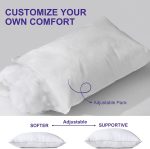 2 Pack Standard Pillows for Sleeping - 100% Breathable Cotton Case, Soft Plush Down Alternative Filler, Medium to Soft Neck Support for Side Back and Stomach Sleepers, 20x26 - Image 2