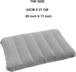 2 Pack Ultralight Inflatable Camping Pillow Squared Flocked Fabric Air Pillow for Hiking,Traveling,Napping,Desk Rest,Beach Neck Lumbar Support - Image 2