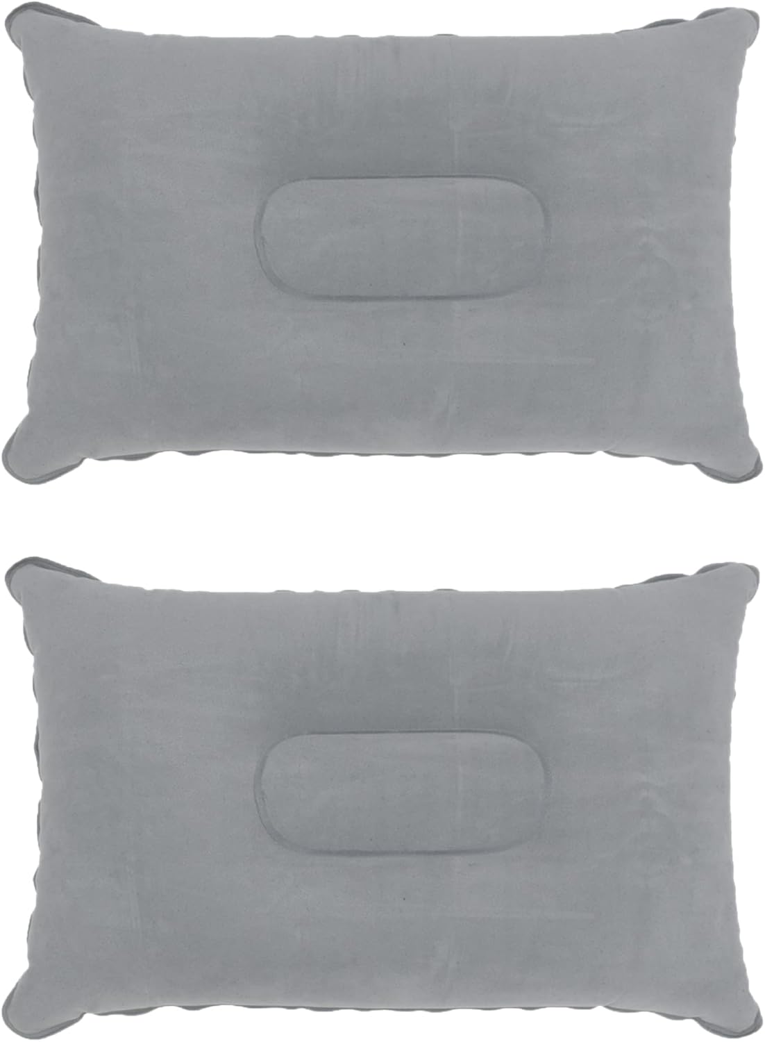 61dqGxcQ8XL._AC_SL1500_.jpg 2 Pack Ultralight Inflatable Pillow Small Squared Flocked Fabric Air Pillow for Beach Hiking,Camping,Traveling,Napping,Desk Rest,Neck &Lumbar Support(Gray) - Image 1