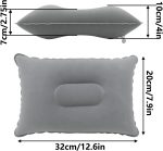 4 Pack Gray Ultralight Inflatable Pillow Small Squared Flocked Fabric Air Pillow for Beach Hiking,Camping,Traveling,Napping,Desk Rest,Neck &Lumbar Support - Image 2