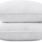 Grey  Feather Down Pillows for Sleeping(2 Pack)- Standard Size(20IN×26IN),  Feather&Down Filling, 100% Cotton Cover, 100% Down Proof, Machine Wash, White