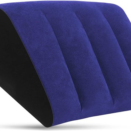 Inflatable Wedge Pillow Blue Minimalist Yoga Posture Aid Cushion Lumbar Leg Support Pillow Reduces Waist and Back Pressure Wedge Cushion for Sleeping, Leg Elevation, Travel
