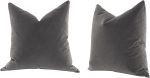 26 Inch Set of 2 Accent Throw Pillows, Down Fill, Dark Gray Velvet