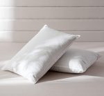 Luxury Feathers Down Pillows Queen Size Set of 2, Hotel Quality Fluffy Bed Pillows, Soft Pillows for Sleeping, Organic Cotton Cover(20x28”, Pack of 2)
