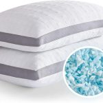 Cooling Pillows King Size Set of 2,Shredded Memory Foam Bed Pillows for Sleeping, Supportive King Pillows for Back & Side Sleepers,Adjustable 2 Pillows King Size with Removable Cover