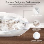 Luxury Hotel Goose Feather Pillow, 100% Cotton, Soft Support Pillow, Suitable for Sleepers on The Back, Sides, and Stomach, Set of 2 Queen Size Bed Pillows (16" x 28") - Image 2