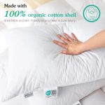 Pack of 2 White Goose Feather and Polyester Bed Pillows King Size- Soft 600 Thread Count 100% Cotton, Medium Firm,Soft Support,White Solid - Image 2