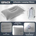 12 Pack Inflatable Camping Pillow with Storage Bags Ultralight Compressible Inflatable Pillow Blow up Compact Camping Travel Pillow for Backpacking Sleeping Summer Hiking Camp - Image 2