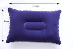 Super-Comfy 2 Pack Small Inflatable Travel Pillow Lumbar Support Flocked Velvet-Touch Navy Blue - Image 2