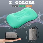 3 Pcs Inflatable Camping Travel Pillow Ultralight Inflating Pillows Lightweight Portable Backpacking Pillow for Neck Lumbar Support Camp Hiking Sleeping, 3 Colors - Image 2