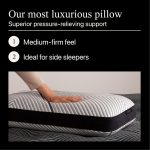 Black Luxury Pillow, Queen (U.S. Standard), Gray - Image 2