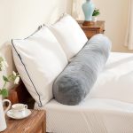 7.8"x60" Body Pillow for Queen Bed, Bolster w/Removable Polyester Cover, Headboard Gap Filler Pillow, Light Grey